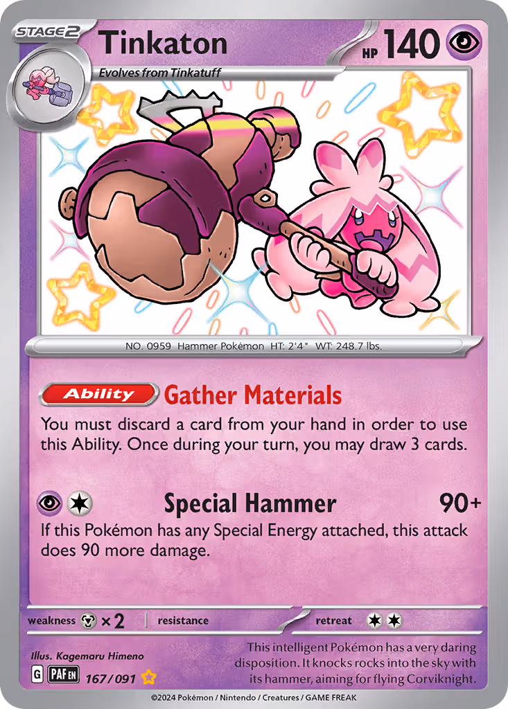 Tinkaton 167/91 Pokemon card