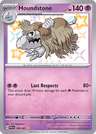 Houndstone 168/91 Pokemon card
