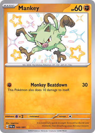 Mankey 169/91 Pokemon card