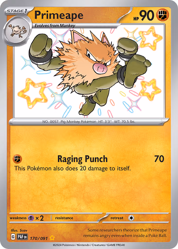 Primeape 170/91 Pokemon card
