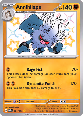 Annihilape 171/91 Pokemon card