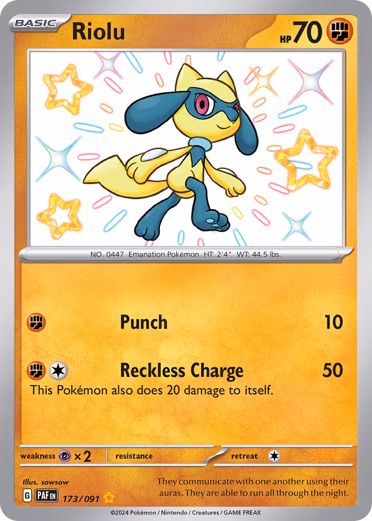 Riolu 173/91 Pokemon card