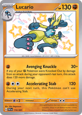 Lucario 174/91 Pokemon card