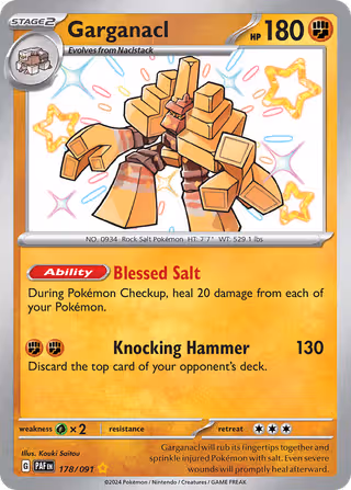 Garganacl 178/91 Pokemon card