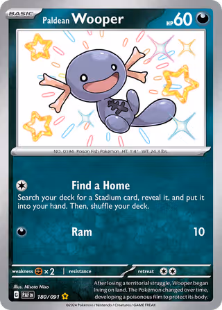 Paldean Wooper 180/91 Pokemon card