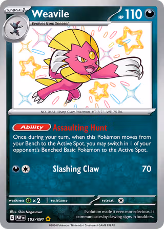 Weavile 183/91 Pokemon card