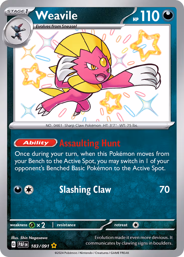 Weavile 183/91 Pokemon card