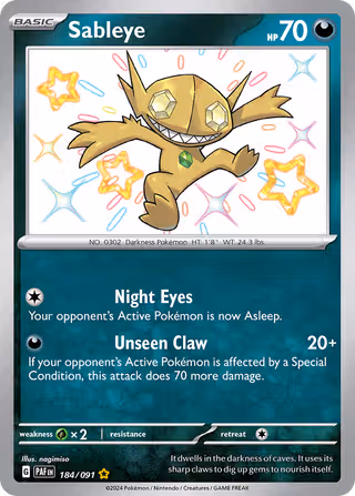 Sableye 184/91 Pokemon card