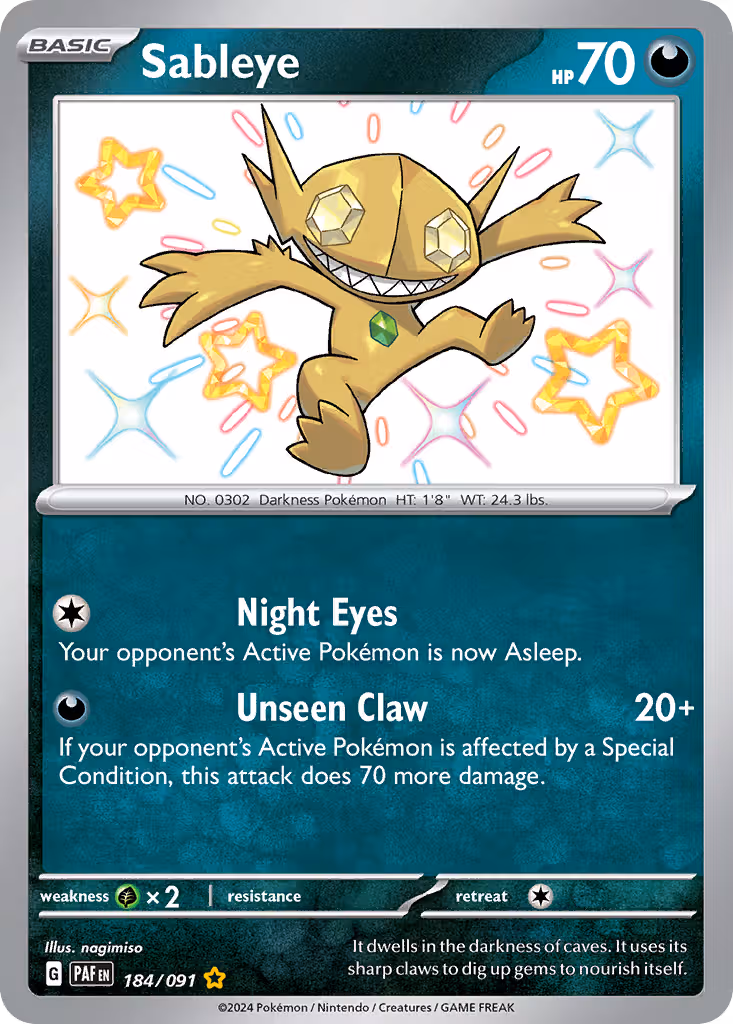 Sableye 184/91 Pokemon card