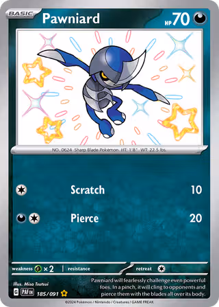 Pawniard 185/91 Pokemon card