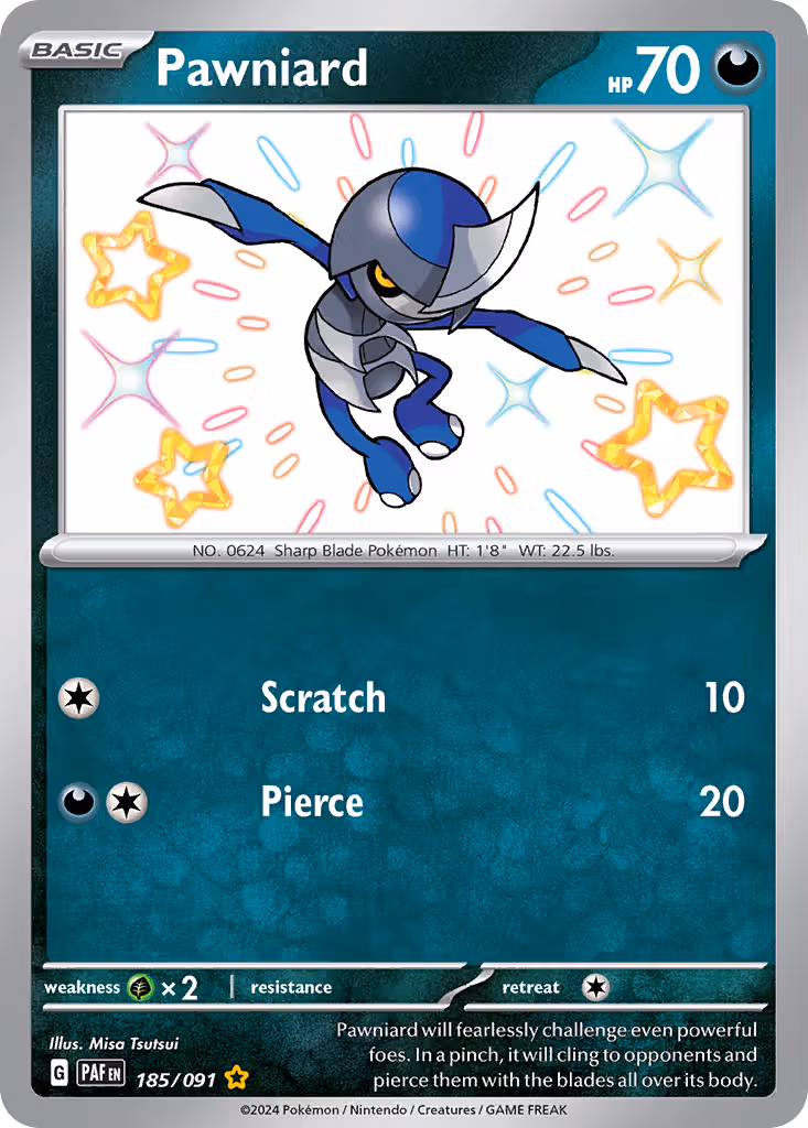 Pawniard 185/91 Pokemon card
