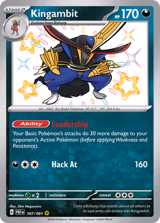 Kingambit 187/91 Pokemon card
