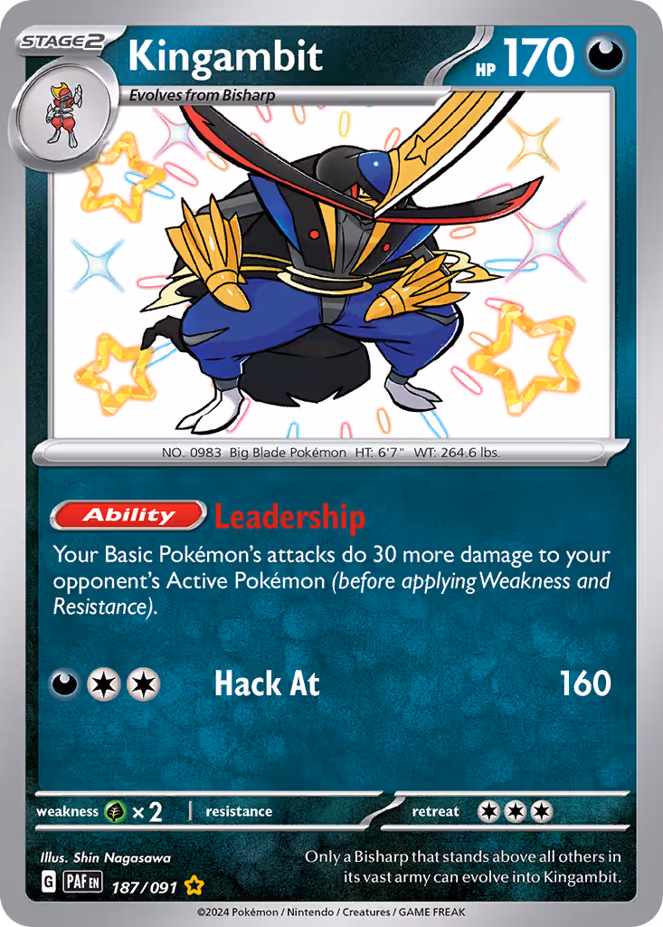 Kingambit 187/91 Pokemon card
