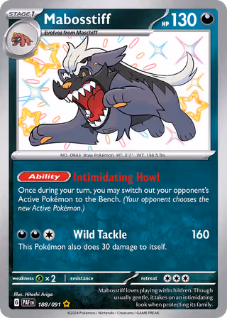 Mabosstiff 188/91 Pokemon card