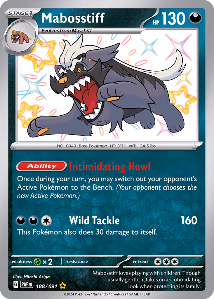 Mabosstiff 188/91 Pokemon card
