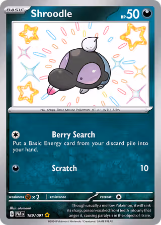 Shroodle 189/91 Pokemon card