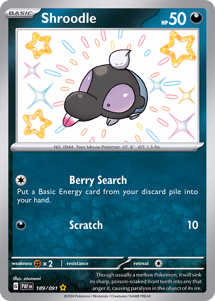 Shroodle 189/91 Pokemon card