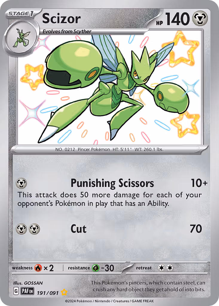 Scizor 191/91 Pokemon card