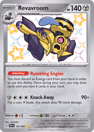 Revavroom 193/91 Pokemon card