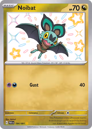 Noibat 194/91 Pokemon card