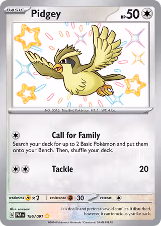 Pidgey 196/91 Pokemon card