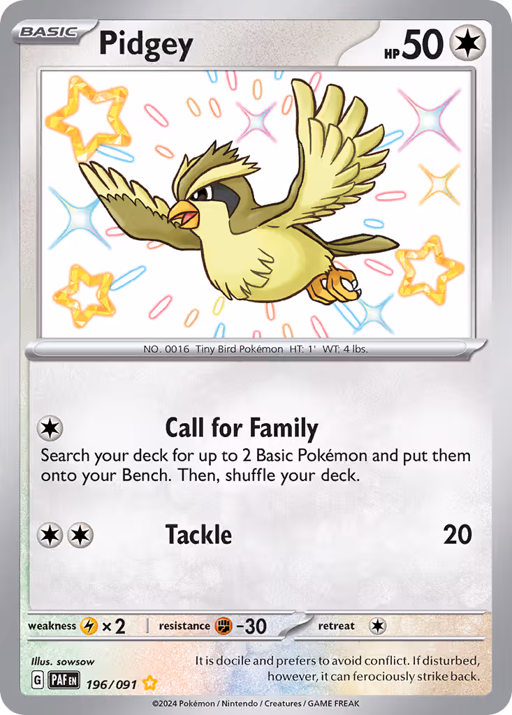 Pidgey 196/91 Pokemon card