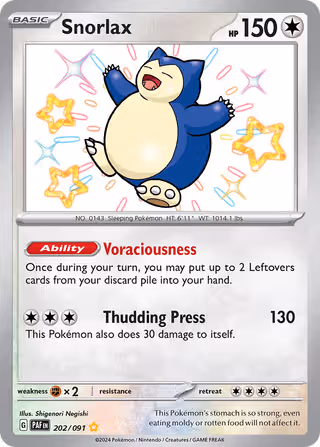 Snorlax 202/91 Pokemon card