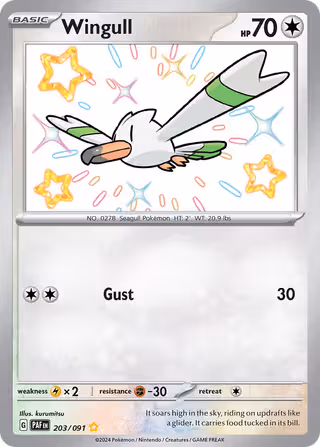 Wingull 203/91 Pokemon card