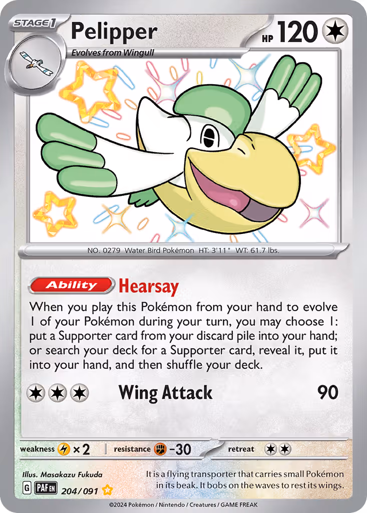 Pelipper 204/91 Pokemon card