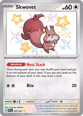 Skwovet 205/91 Pokemon card