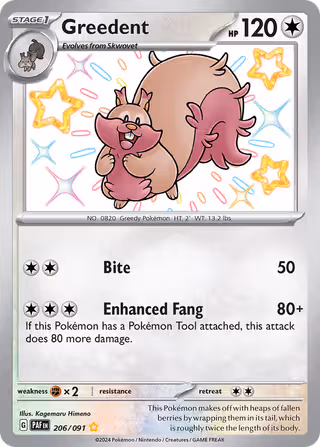 Greedent 206/91 Pokemon card