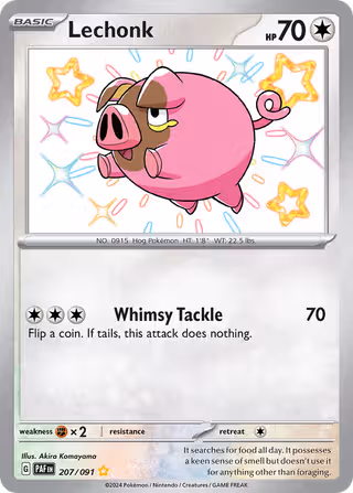 Lechonk 207/91 Pokemon card