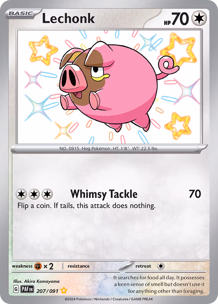 Lechonk 207/91 Pokemon card