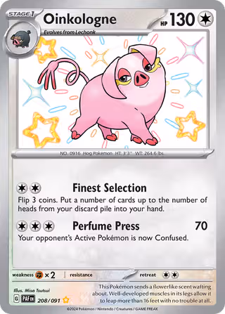 Oinkologne 208/91 Pokemon card