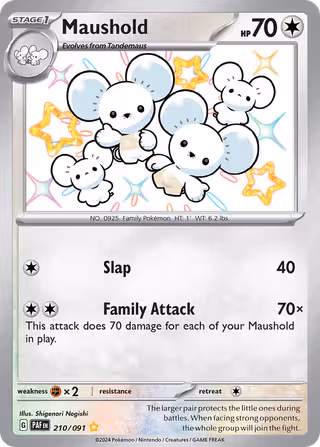 Maushold 210/91 Pokemon card
