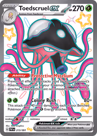 Toedscruel ex 213/91 Pokemon card