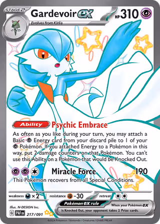 Gardevoir ex 217/91 Pokemon card