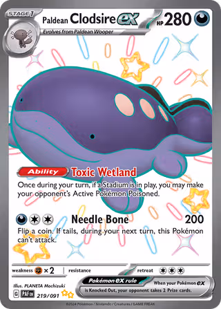 Paldean Clodsire ex 219/91 Pokemon card