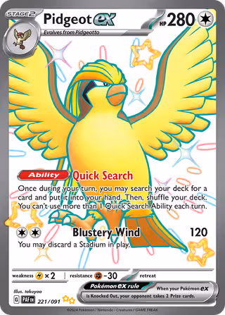 Pidgeot ex 221/91 Pokemon card