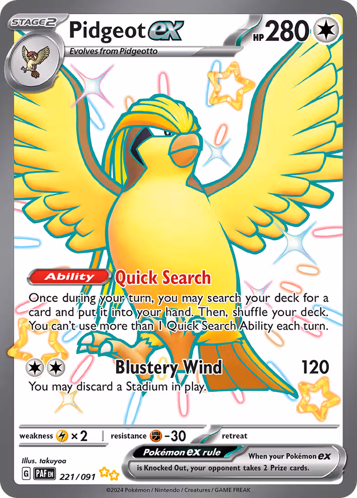 Pidgeot ex 221/91 Pokemon card