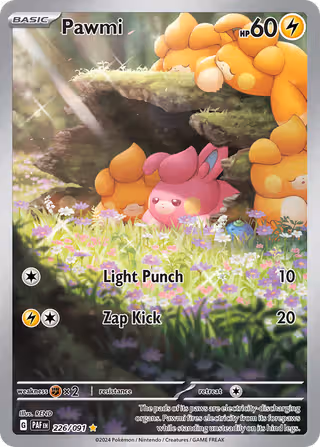 Pawmi 226/91 Pokemon card