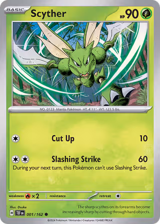 Scyther 1/162 Pokemon card