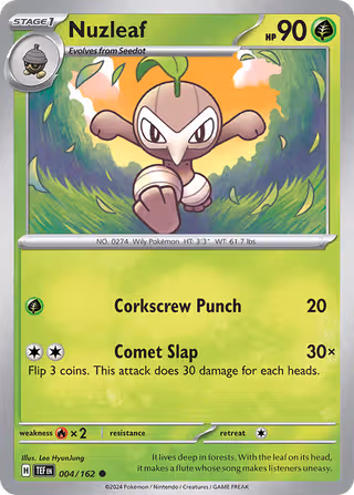 Nuzleaf 4/162 Pokemon card