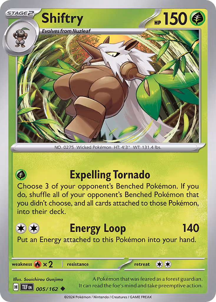 Shiftry 5/162 Pokemon card