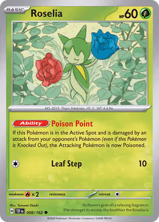 Roselia 8/162 Pokemon card