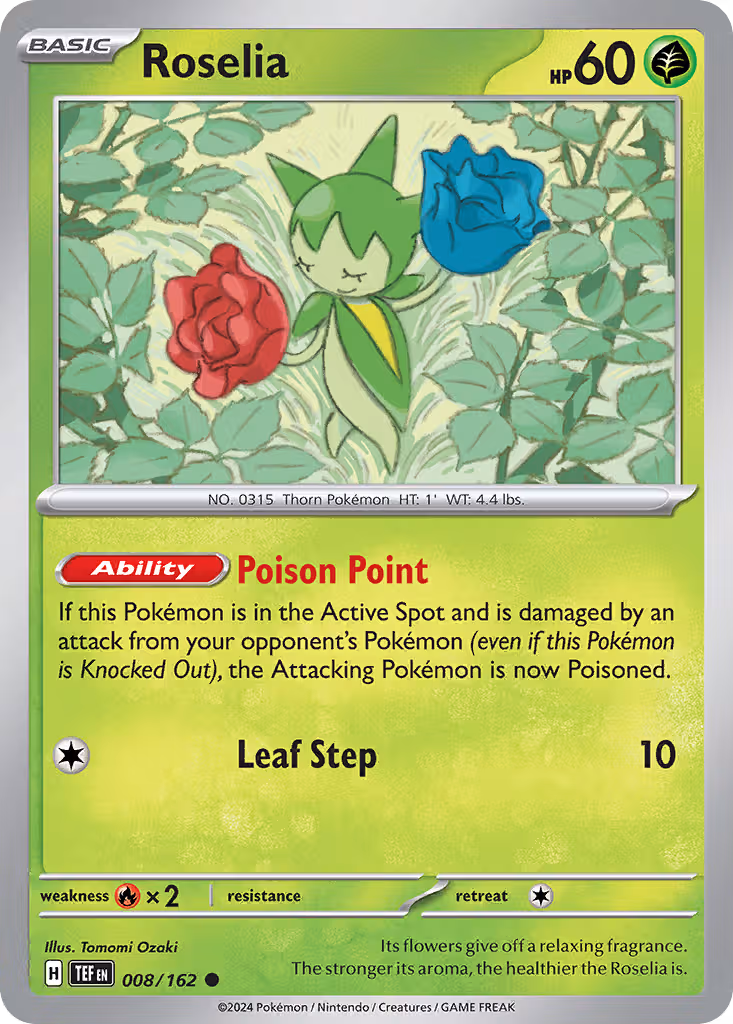Roselia 8/162 Pokemon card
