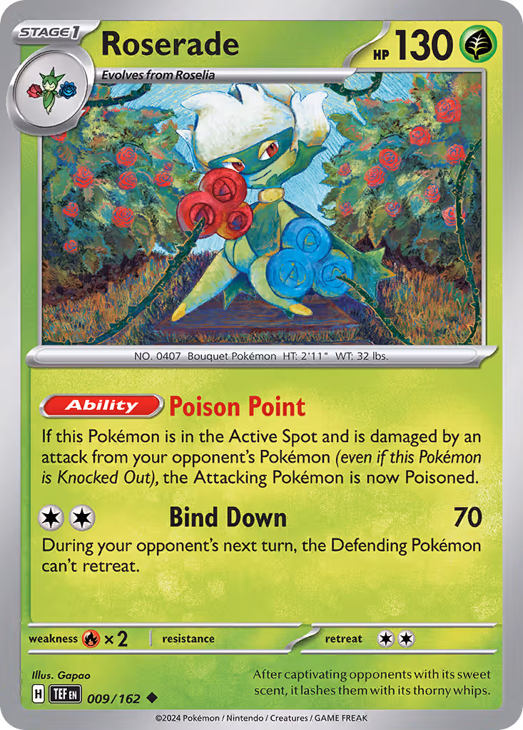 Roserade 9/162 Pokemon card