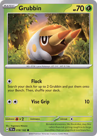 Grubbin 18/162 Pokemon card
