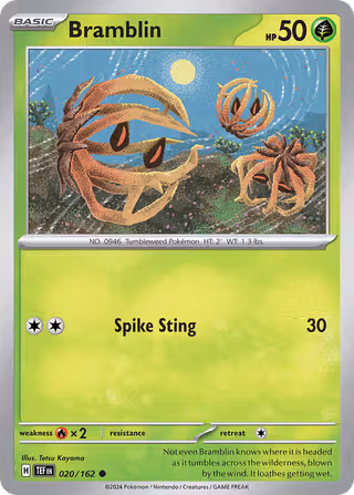 Bramblin 20/162 Pokemon card
