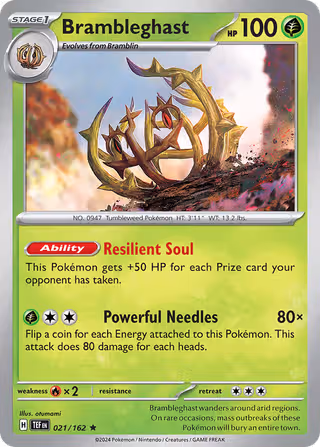Brambleghast 21/162 Pokemon card